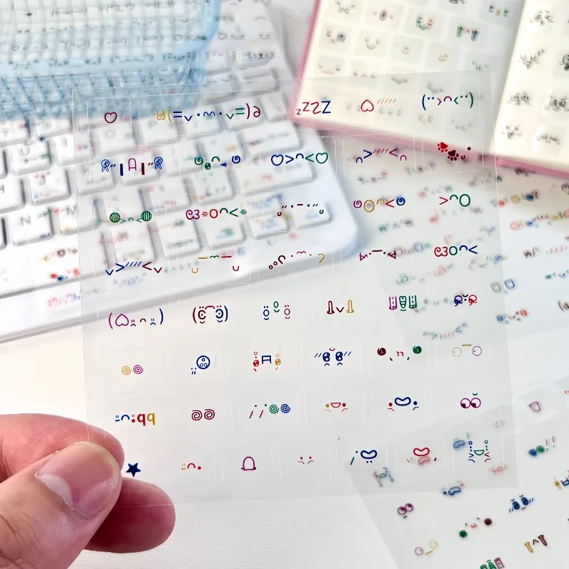 Pegatinas transparentes de caritas troqueladas para álbum de recortes - imagen 3