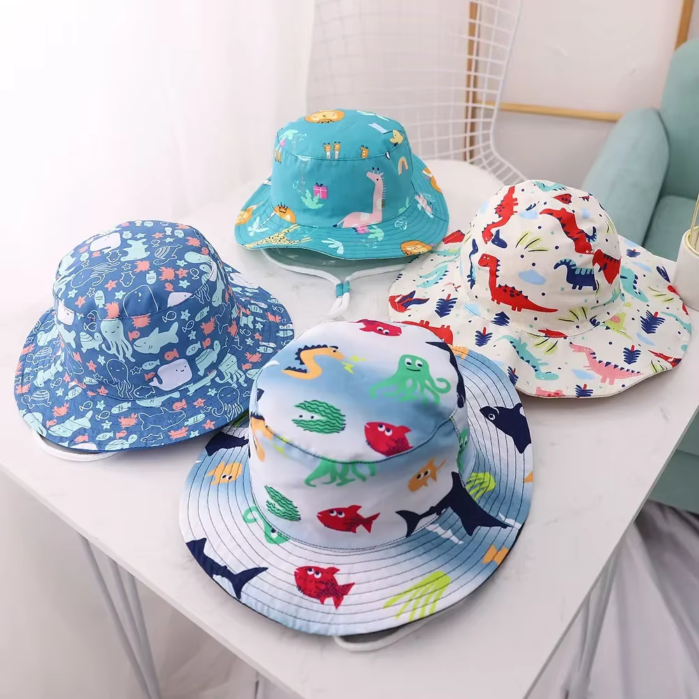 Sombrero de sol bebé unisex transpirable con cuerda anti‑viento - imagen 2