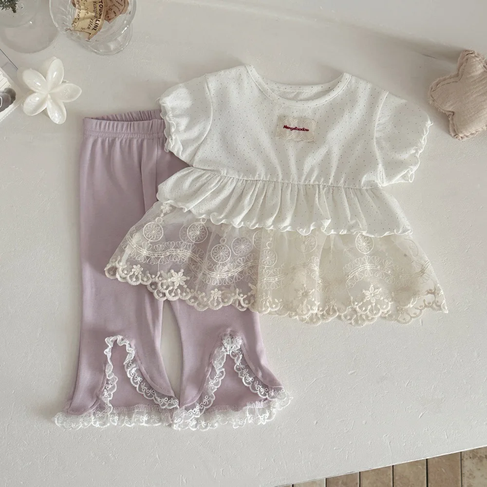 MILANCEL Leggings de verano para bebé con encaje ligero y ventilación - imagen 3
