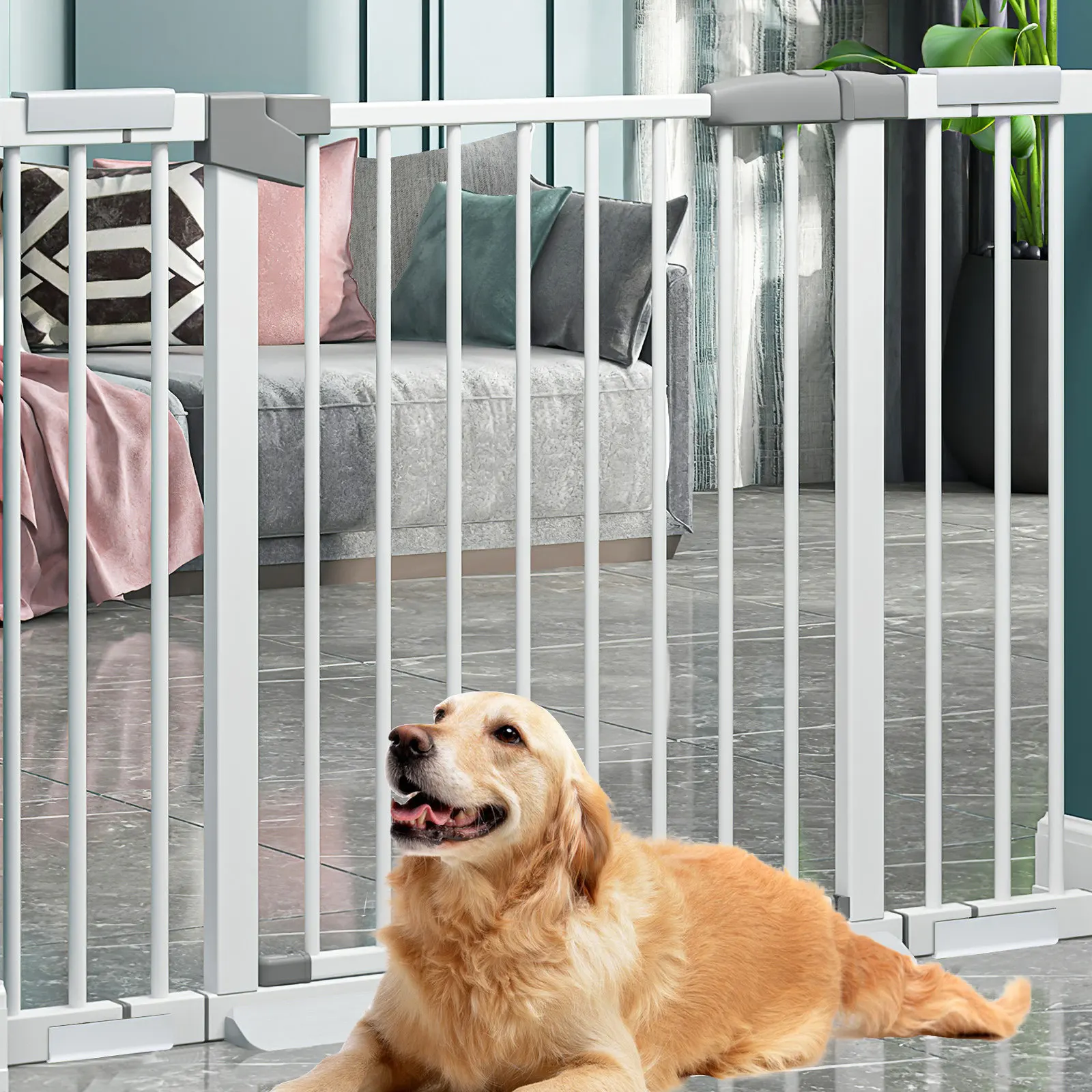 Soportes PVC puerta de seguridad para perros, ranuras - imagen 3