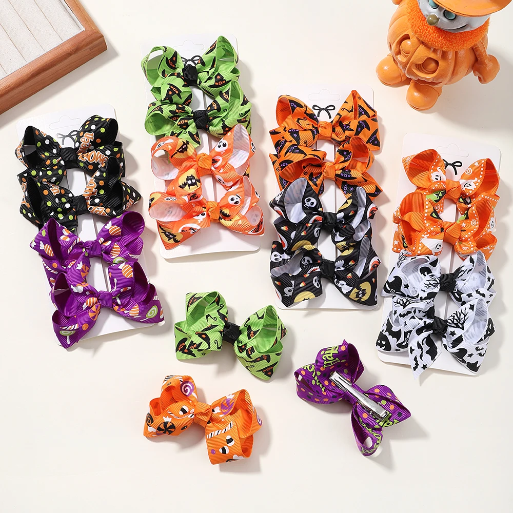 Pinzas pelo lazo calavera Halloween niña – Pack 4 unidades - imagen 5