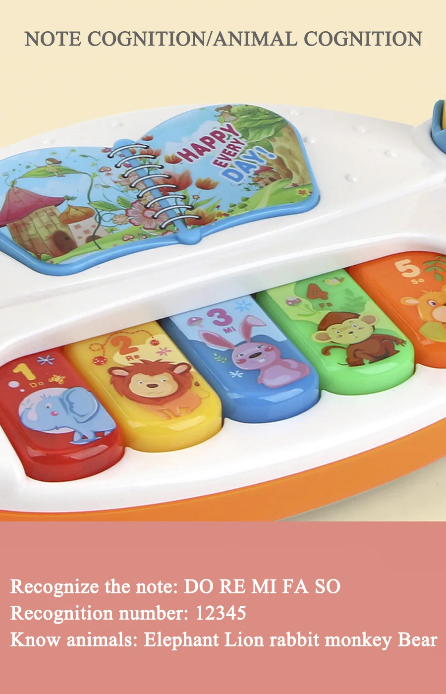 Juguete musical educativo temprano en uso