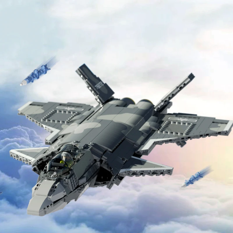 Bloques de construcción del avión J-20 para niños – juguete educativo