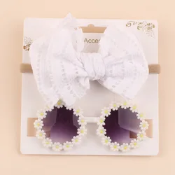 Gafas de sol infantiles redondas con diadema ancha de lazo