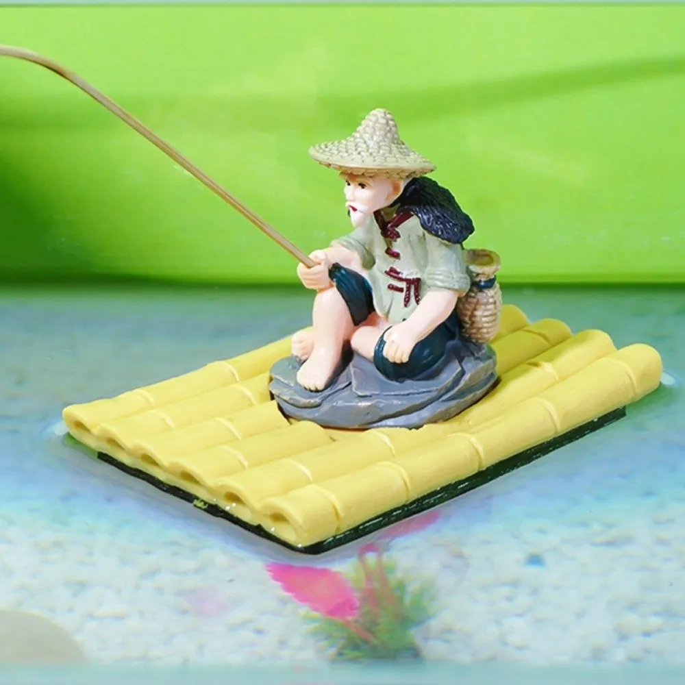 Figura de pescador realista autoflotante de resina para acuario - imagen 2
