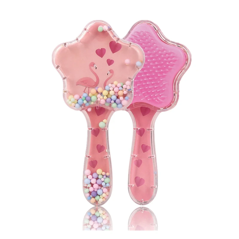 Peine infantil floral con mango largo para niños