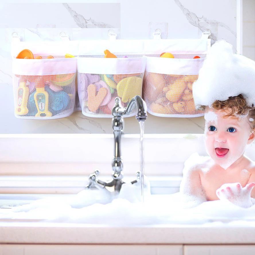Bolsa almacenamiento juguetes de baño transpirable antimoho sin perforaciones - imagen 2