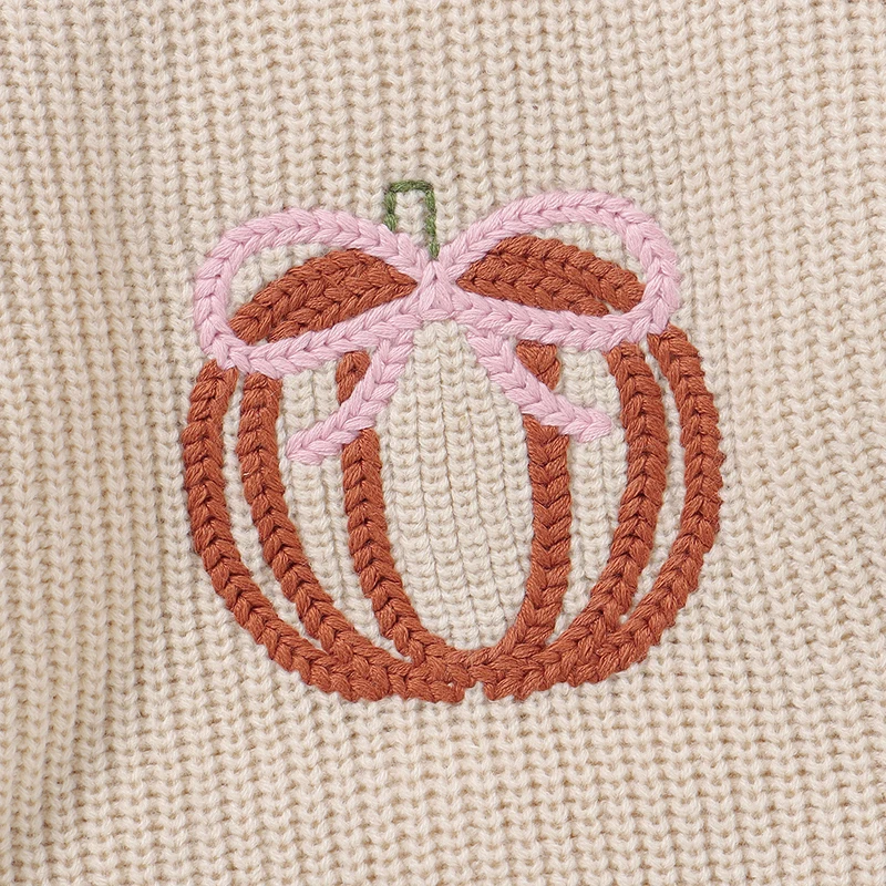 Jersey de punto bebé Halloween calabaza, manga larga - imagen 3
