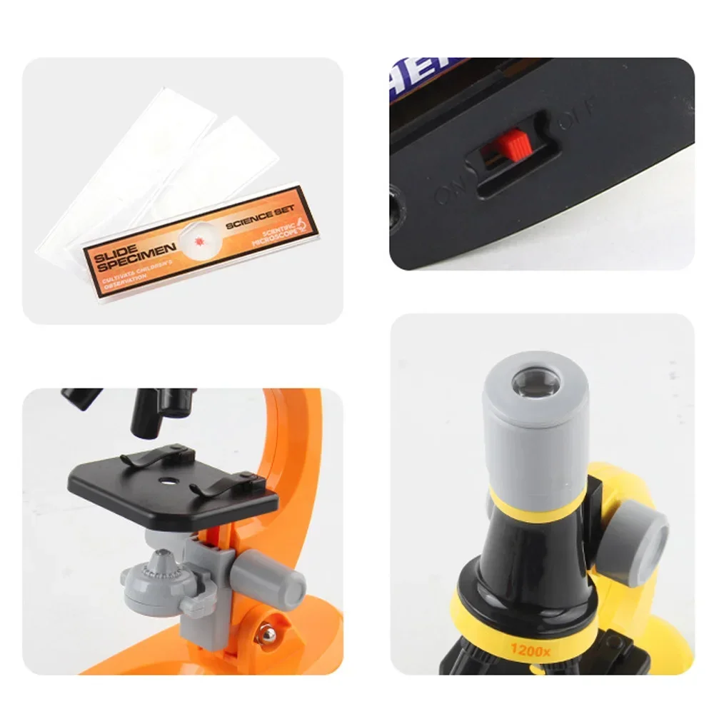 Microscopio biológico infantil con luz LED, kit de ciencias - imagen 3
