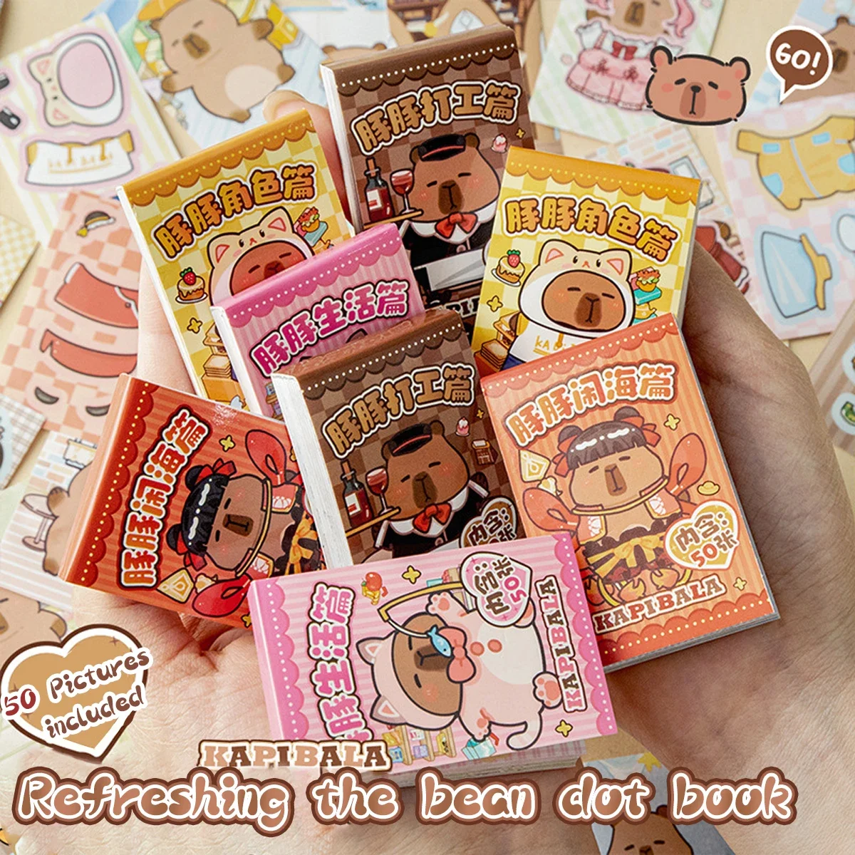 Pegatinas mini capibara para niños, juego portátil de bolsillo - imagen 5