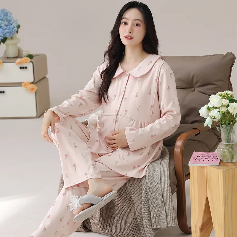 Pijama premamá y posparto de manga larga con almohadillas - imagen 4