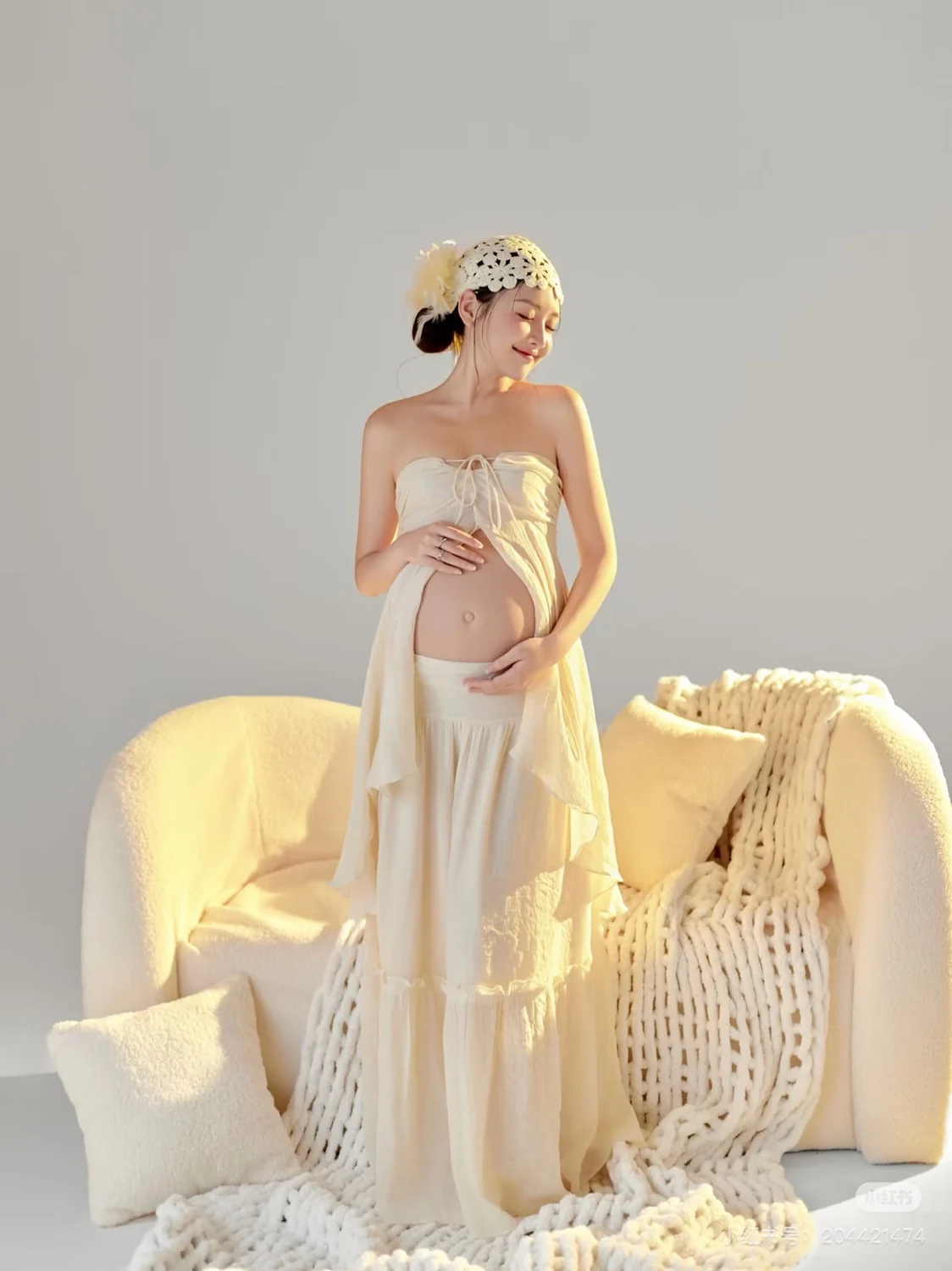 Vestido para fotos de embarazo cómodo y favorecedor