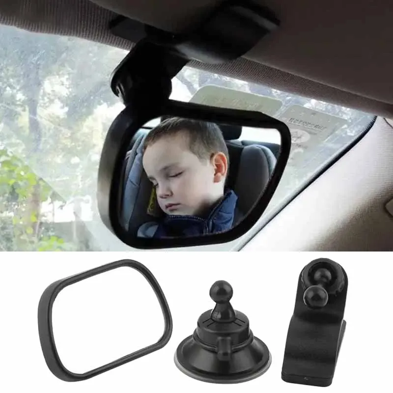 Espejo para bebé en el coche con clip de succión ajustable - 2 en 1