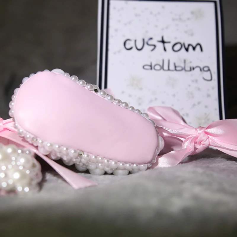 Zapatos de bebé con cuentas, suela suave cómoda y cinta sedosa - imagen 5