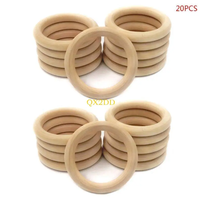 Anillo de dentición de madera natural para bebés, seguro y apto diario - imagen 2