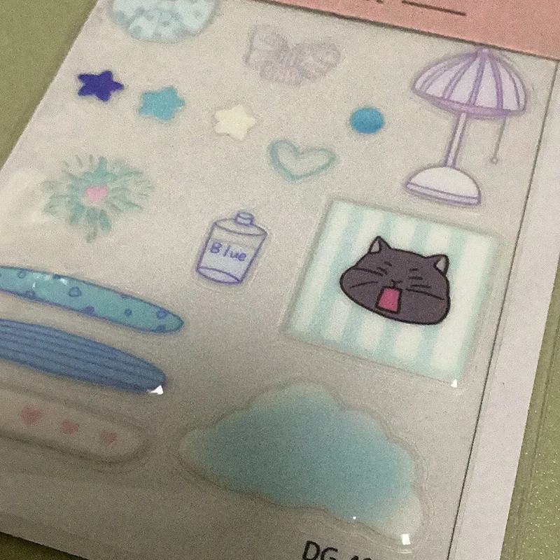 Pegatinas infantiles de gel curativo azul románticas para manualidades - imagen 3