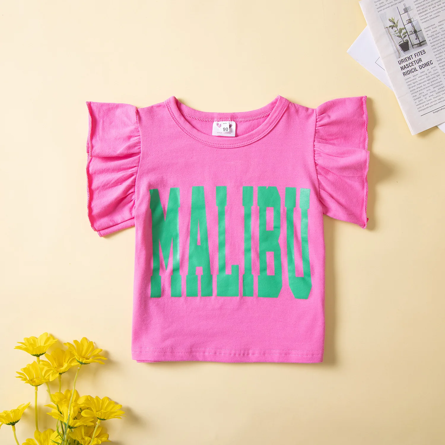 Conjunto verano infantil con camiseta de algodón y falda de malla - imagen 4
