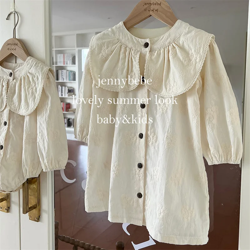 Vestido Vintage manga larga con bordado floral para niña - imagen 3