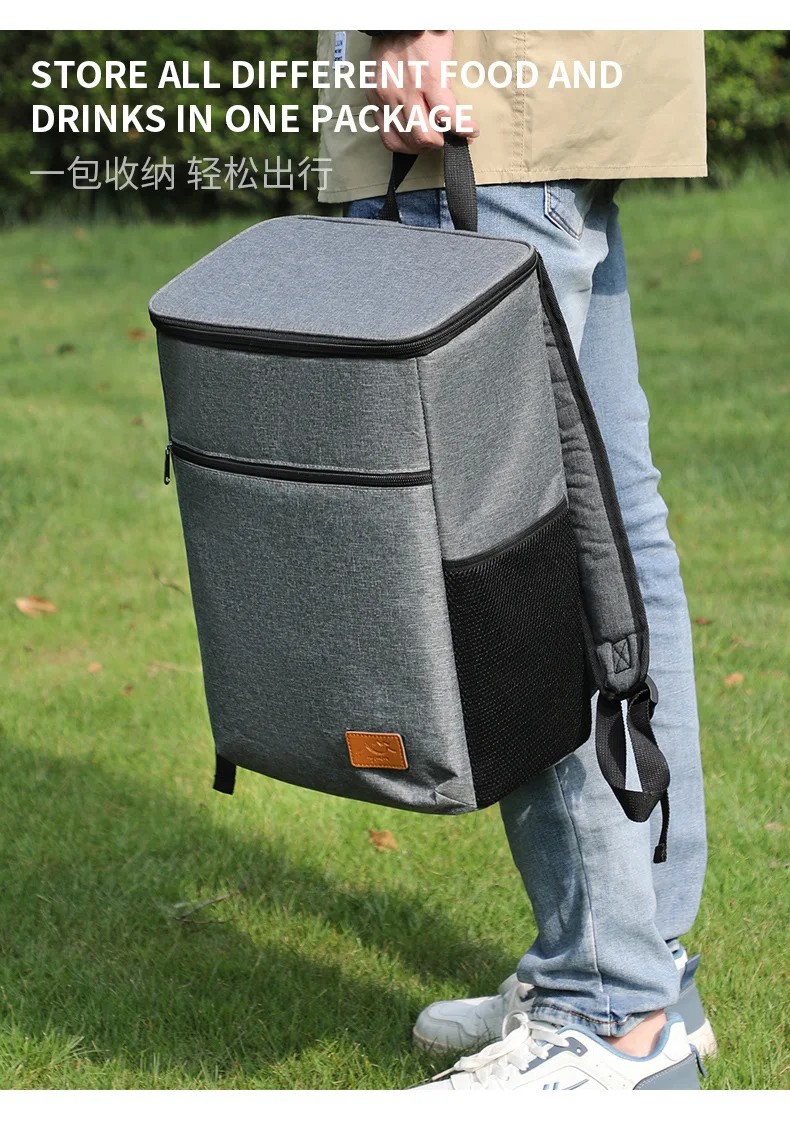 Mochila térmica abierta mostrando compartimentos