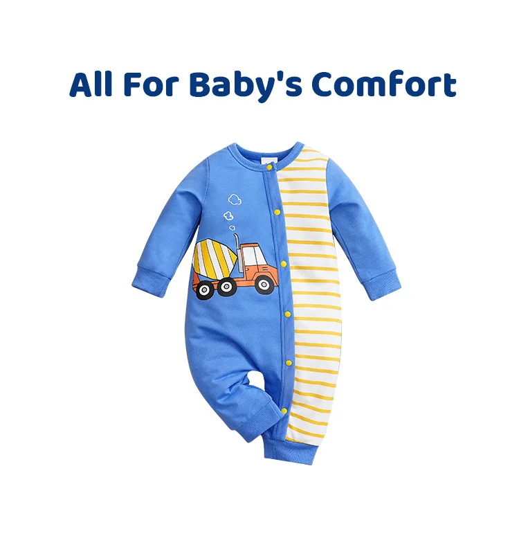 Pijama bebé recién nacido rayas coche azul