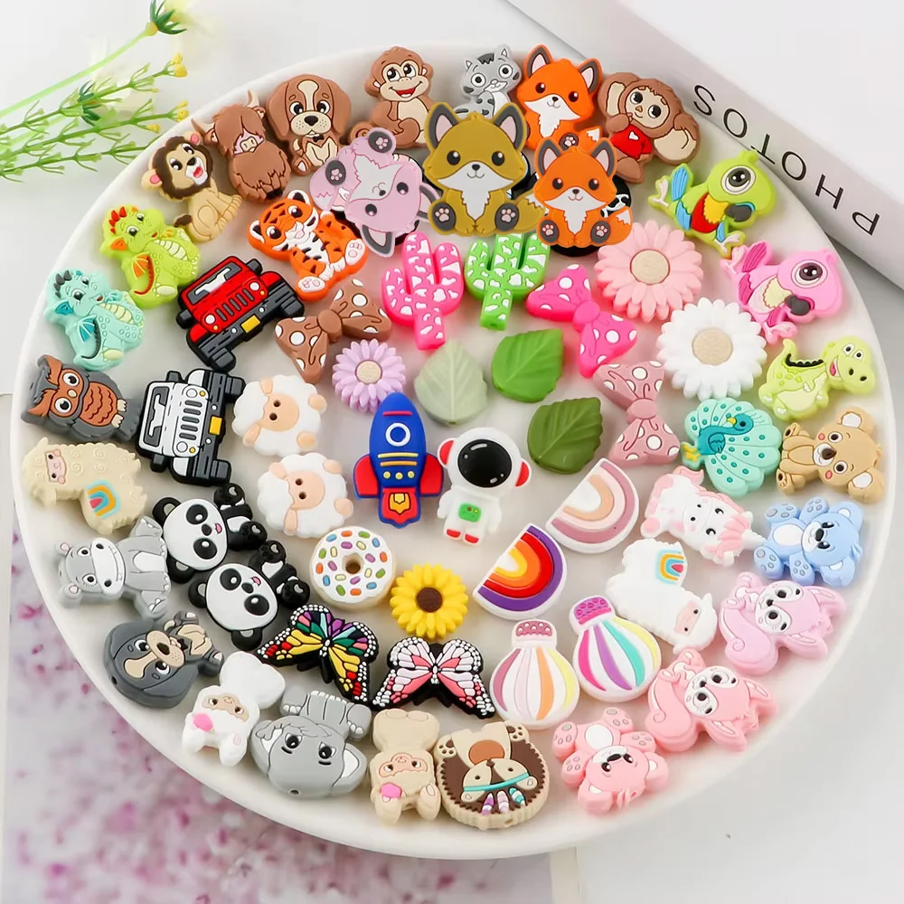 Abalorios de animales en silicona para manualidades infantiles