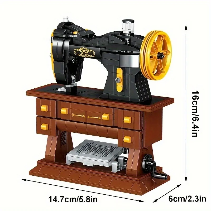 633 piezas: Máquina de coser retro, bloques educativos para escritorio - imagen 2