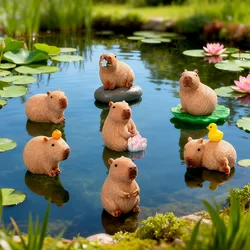 Figuras capibara de juguete decorativas para escritorio y jardín