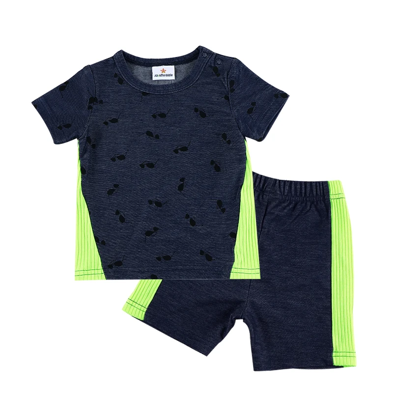 Pantalones cortos vaqueros verde neón niño y niña cintura elástica - imagen 2