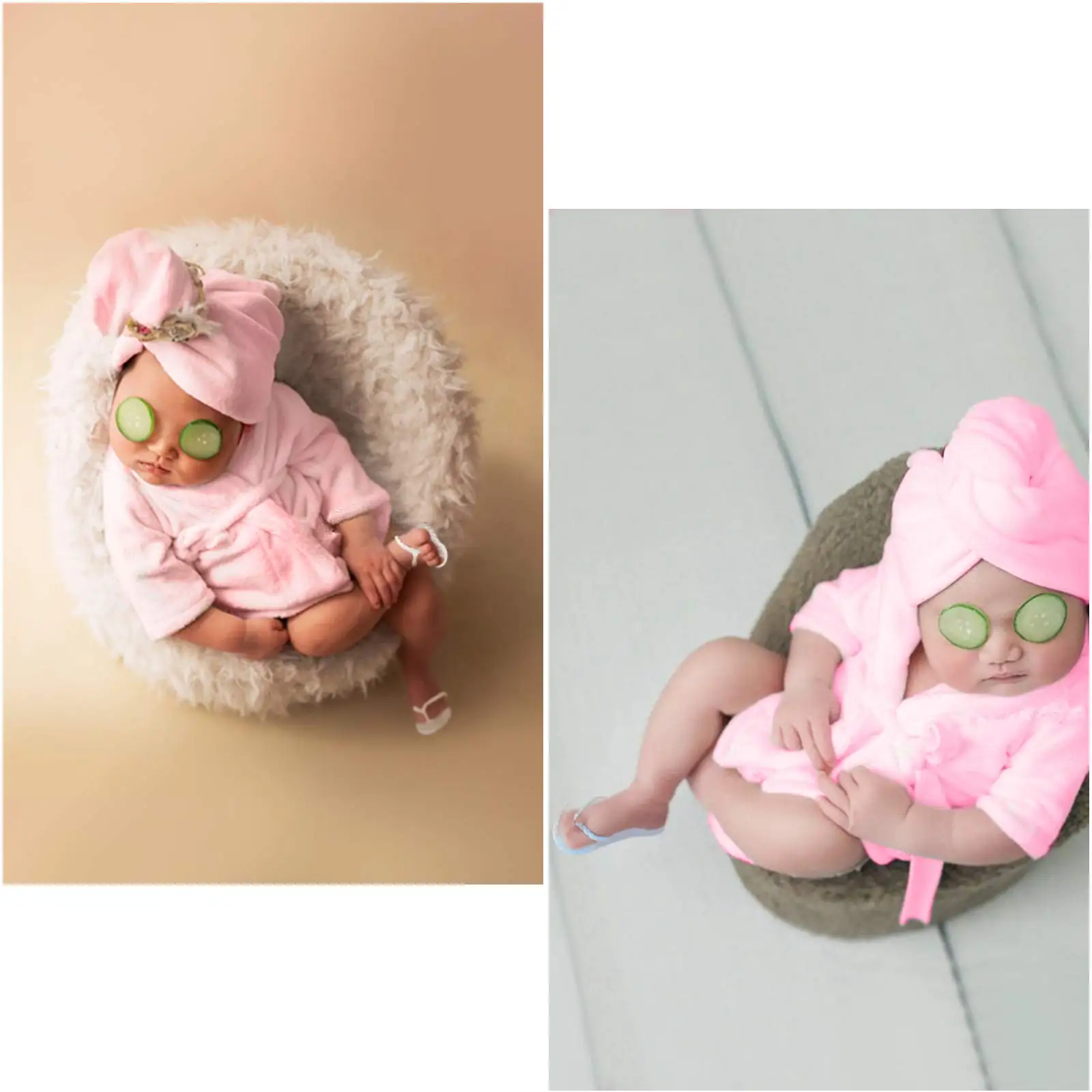 Bata para bebé recién nacido y toalla - Sesión de fotos cómoda - imagen 4