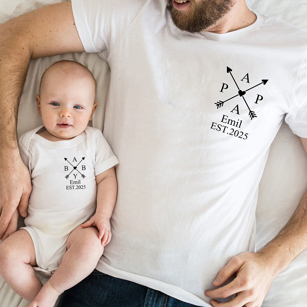 Conjunto a juego padre e hijo – Camiseta papá y body bebé - imagen 4
