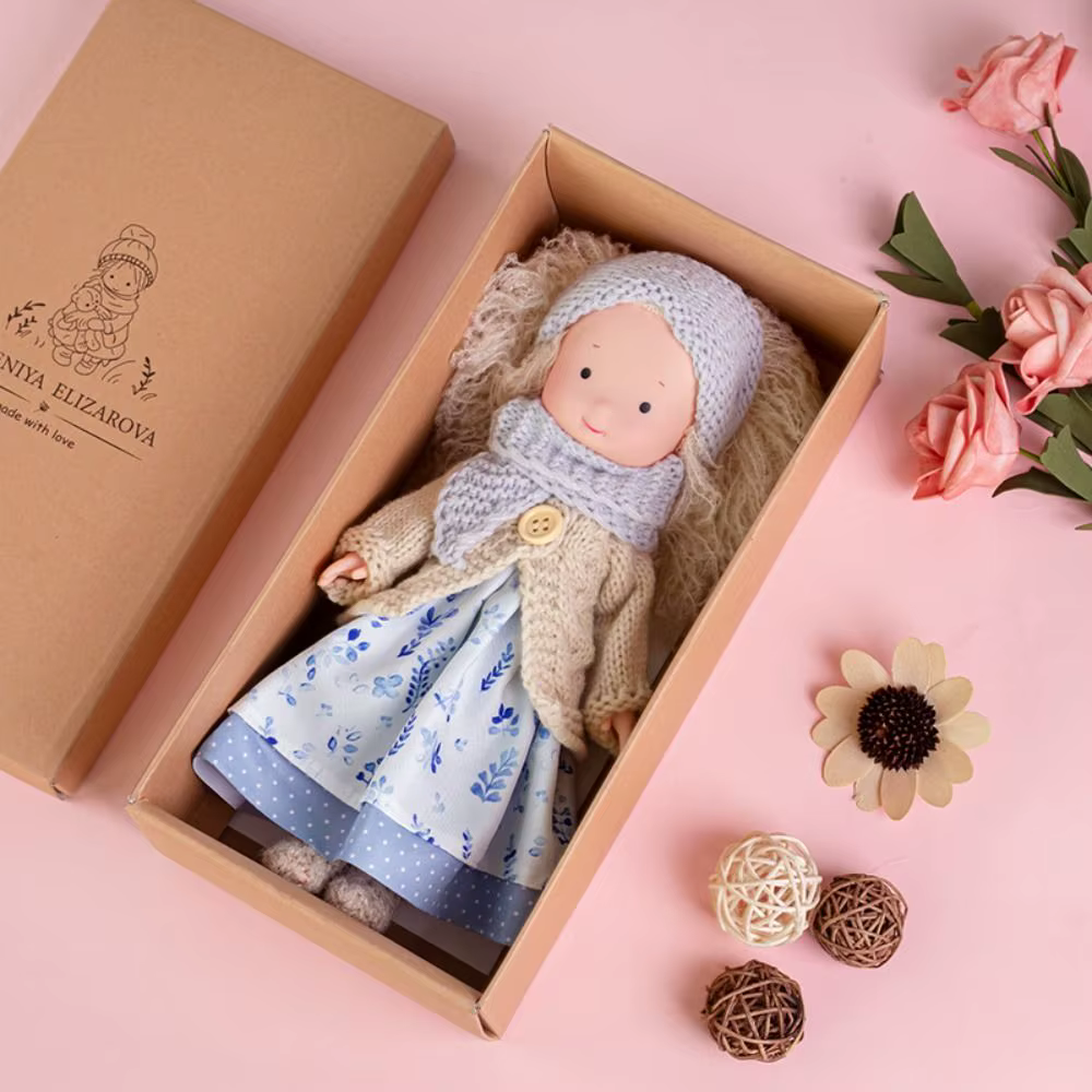 Muñeca Waldorf artesanal de peluche suave para niños - imagen 2