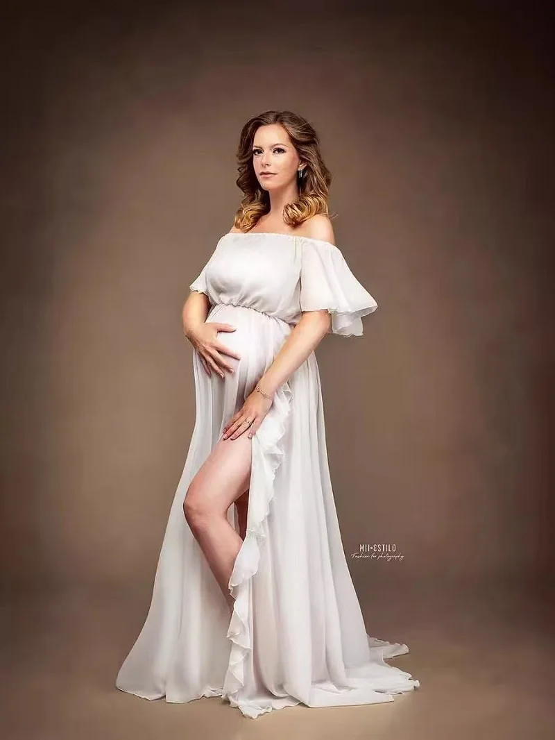 Vestido de maternidad en algodón oxidado, estilo bohemio