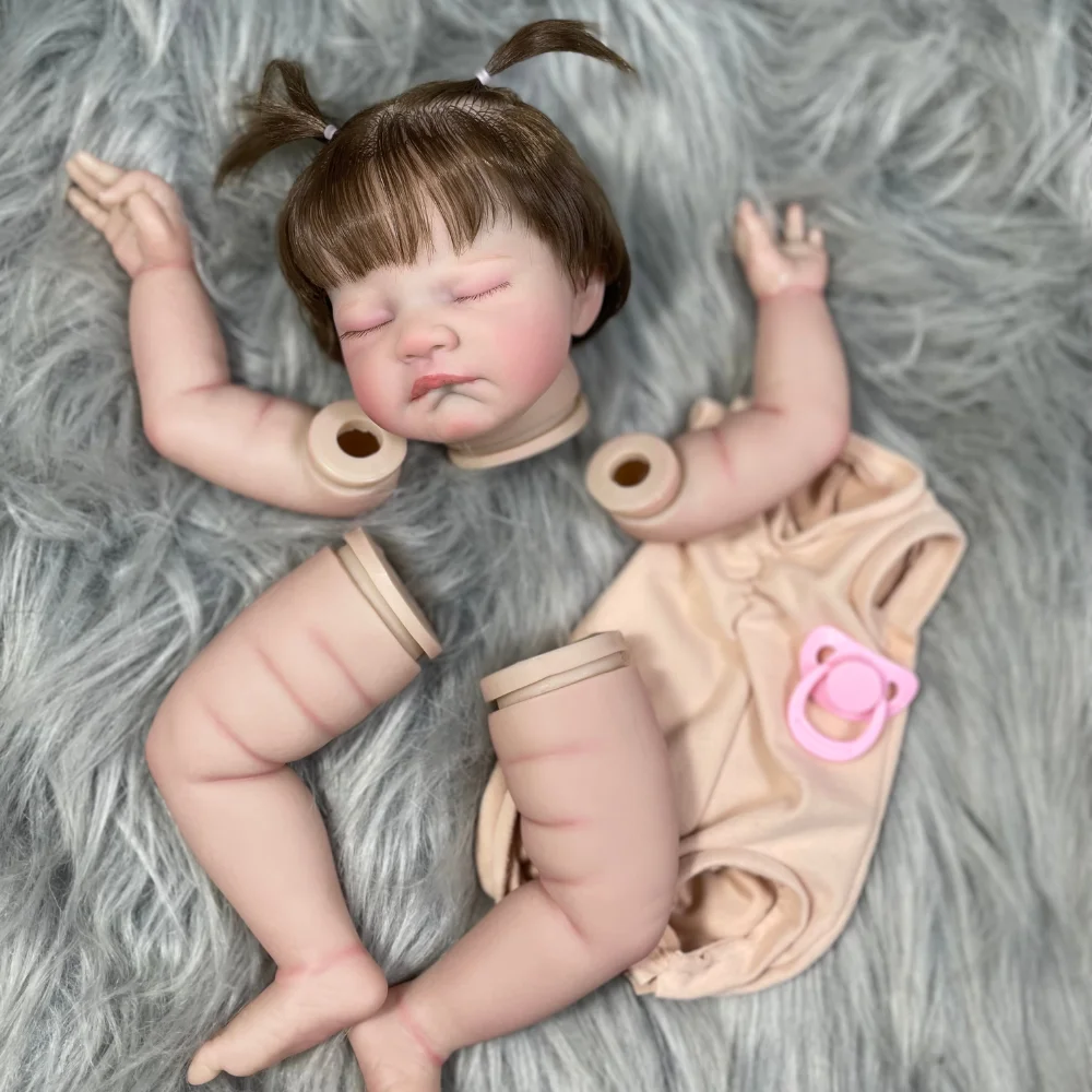 Muñeco realista de vinilo dormido con pelo implantado y piel 3D - imagen 2