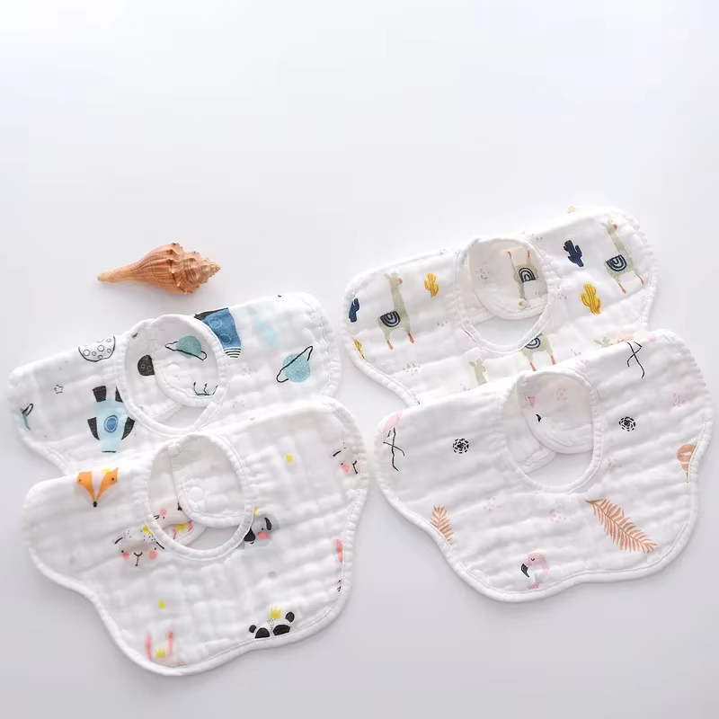 Babero giratorio de gasa para bebé – Pañuelo absorbente multiusos - imagen 2