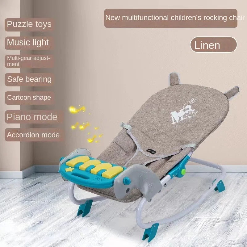 Mecedora bebé eléctrica con piano y pedal – Relájate jugando - imagen 5