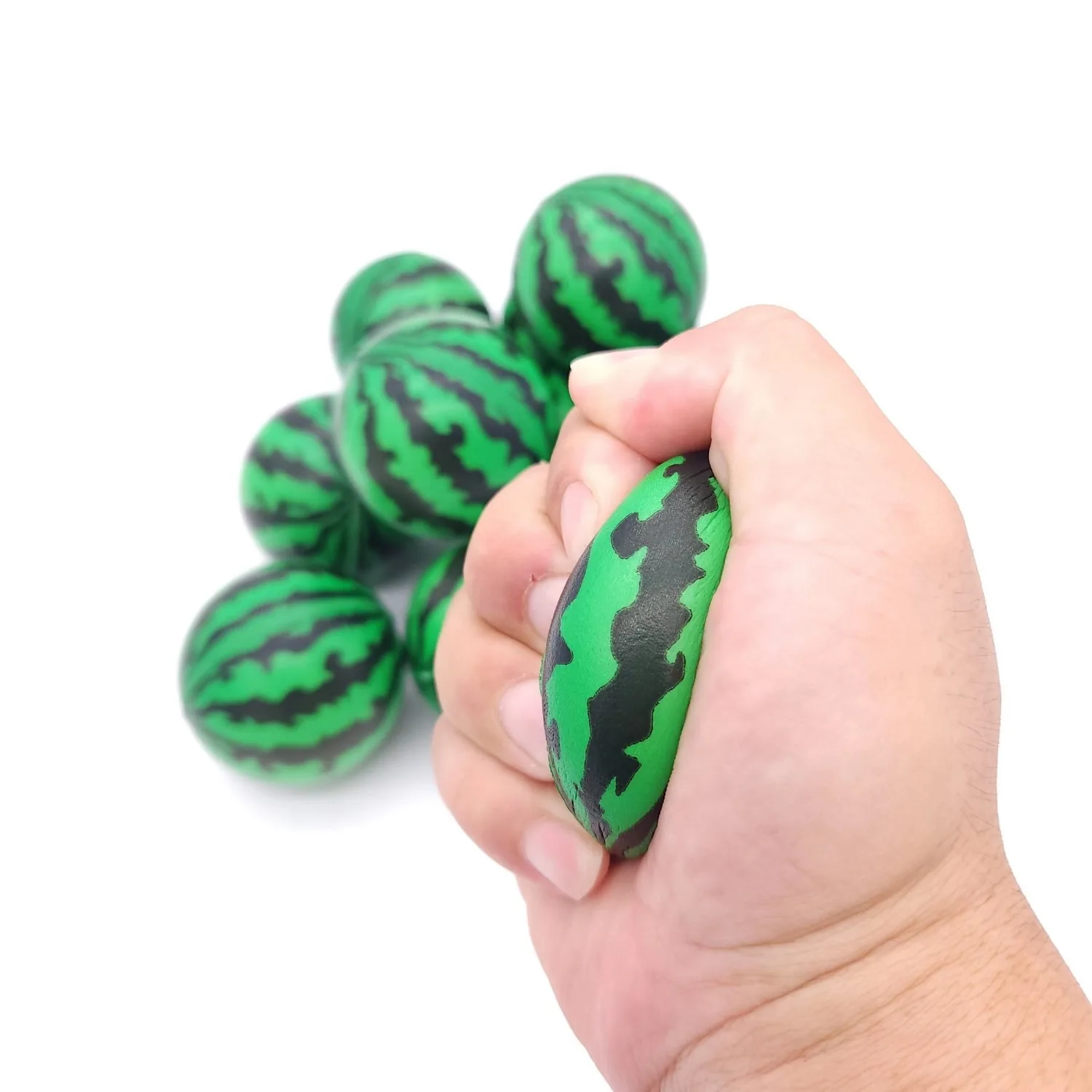 Bola antiestrés de sandía espuma PU suave juguete sensorial niños - imagen 4