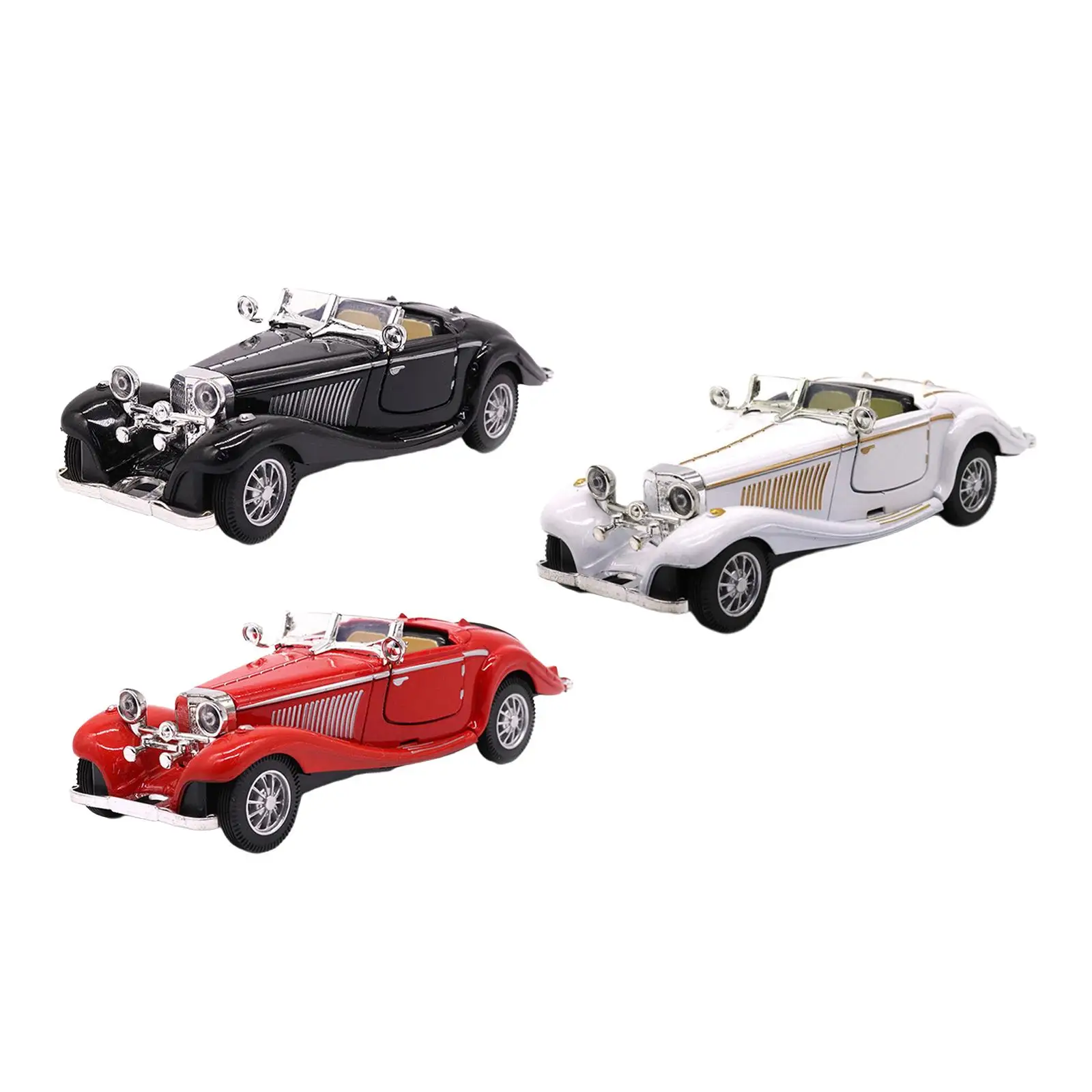 Coche clásico de metal con puertas y retroceso para decoración - imagen 4