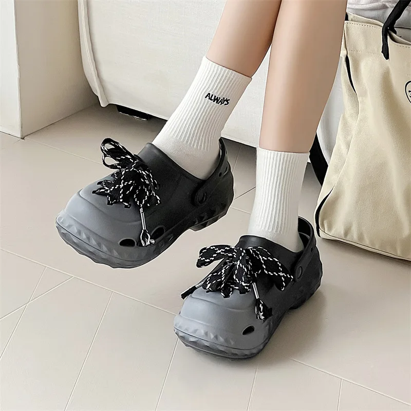 Sandalias infantiles de verano con plataforma y cordones - imagen 4