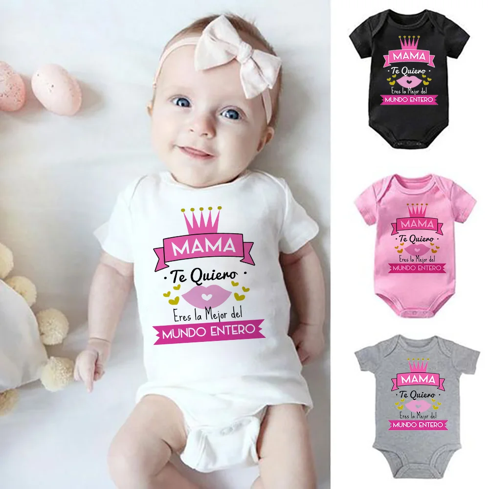 Body manga corta para bebé recién nacido – Estampado Día de la Madre - imagen 4