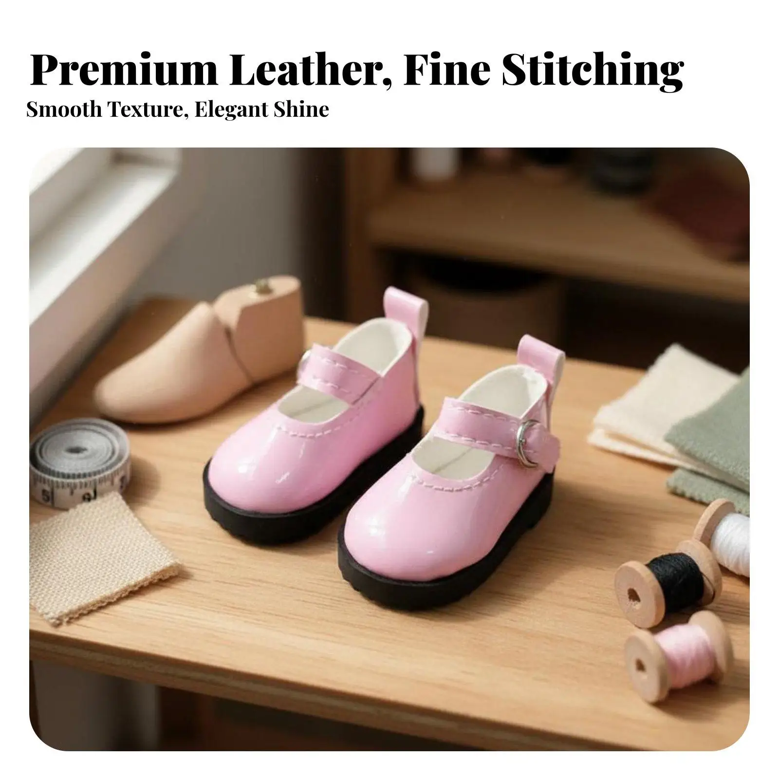 Zapatos Mary Jane de muñeca pequeños en PU, clásicos hechos a mano - imagen 3