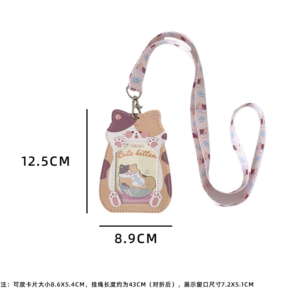 Porta tarjetas con cordón infantil forma de gato