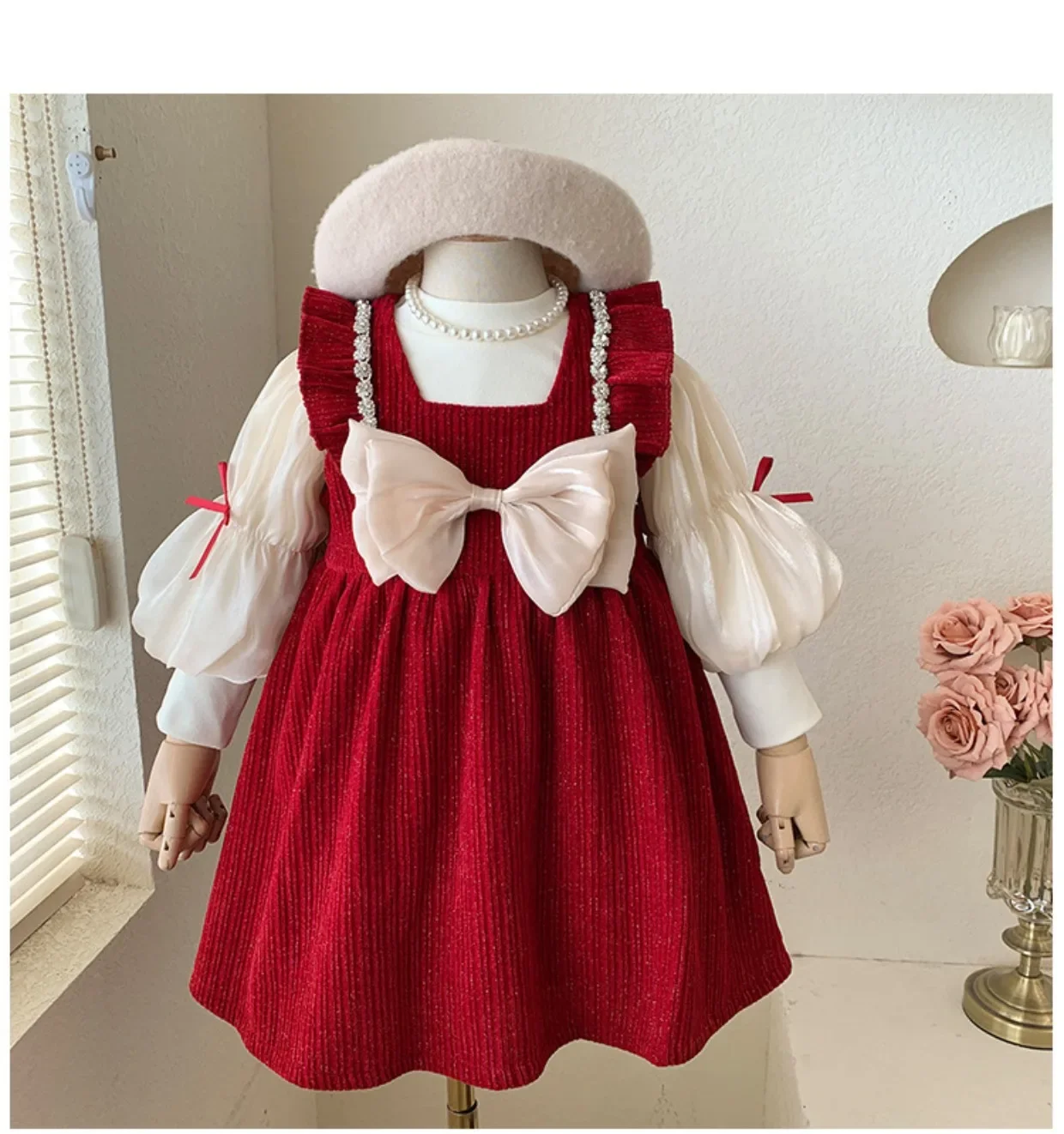 Falda de princesa de terciopelo en look de conjunto