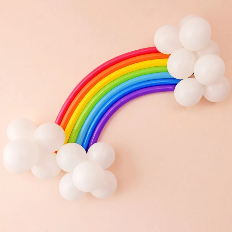 ZYF Set globos arcoíris redondos para decoración de cumpleaños - imagen 4