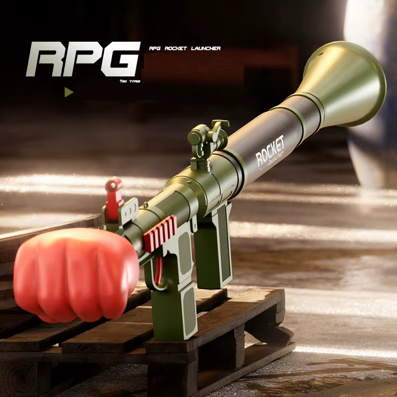 RPG Lanzador cohete puño - Pistola juguete exterior seguro para niños