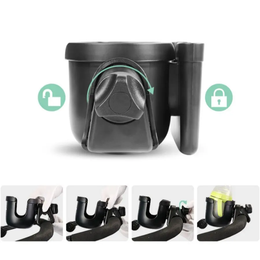 Portavasos para cochecito con clips universales para bebidas - imagen 4