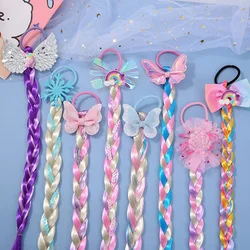 Gomas elásticas de unicornio con purpurina para el pelo de niña