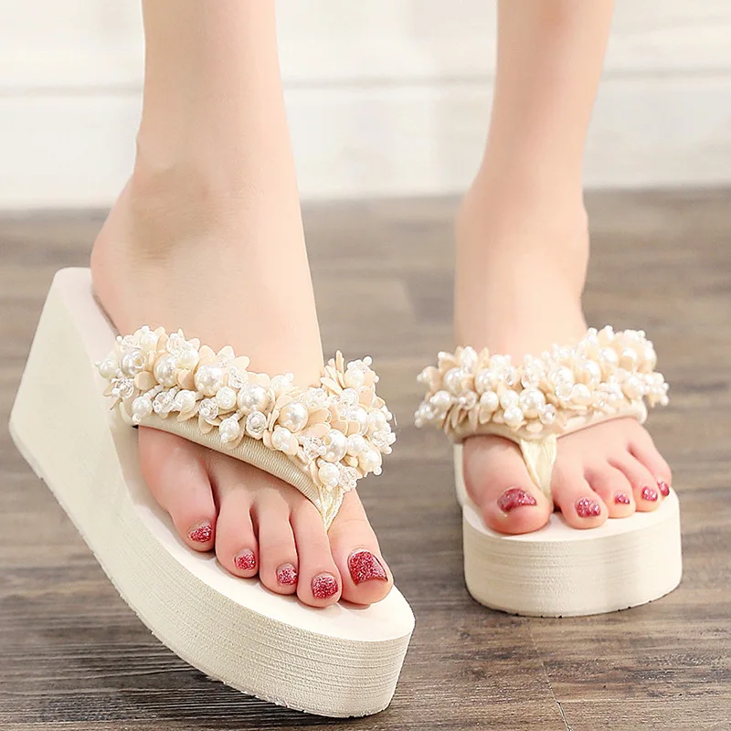 Chanclas de mujer de cuña para playa con suela EVA antideslizante - imagen 5