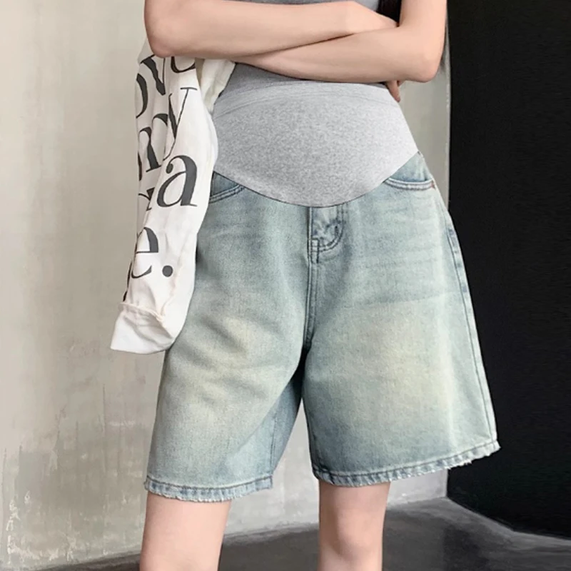 Pantalones cortos vaqueros de embarazo para uso diario