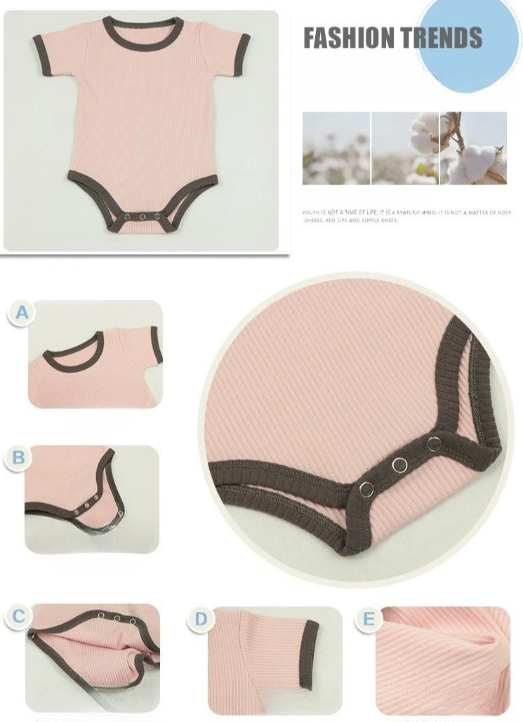 Pelele bebé de verano a rayas manga corta Somenie unisex - imagen 4