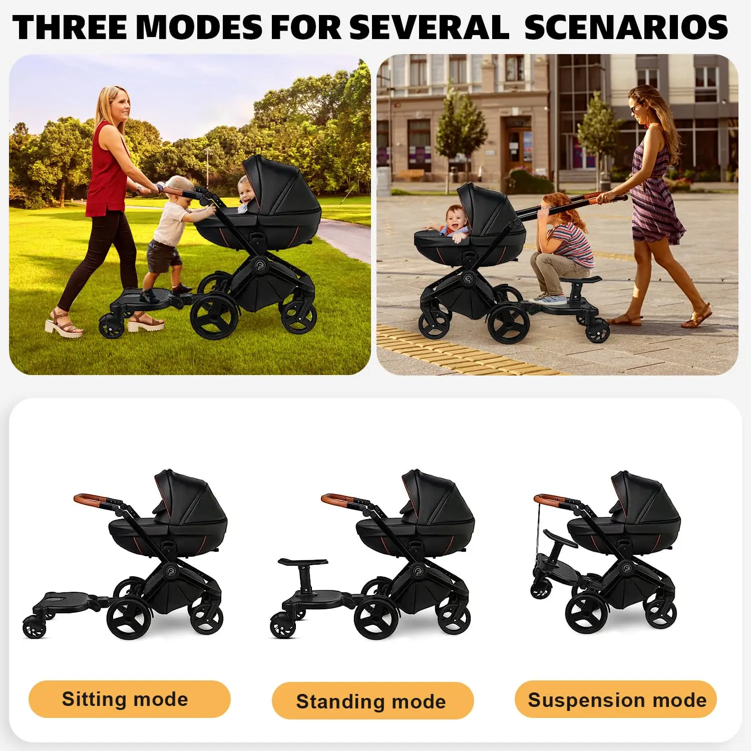 Tabla para carrito de bebé con modo sentado y en pie, universal - imagen 5